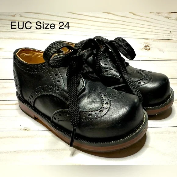 Mikoleón Black Oxford Brogues EEEUC size 24 - Picture 1 of 3